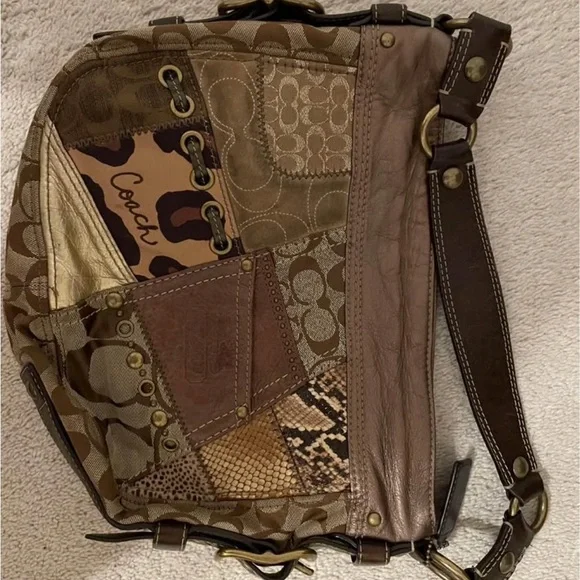 Coach Small Shoulder Bag with Pink Interior and Brown Exterior - Picture 2 of 10